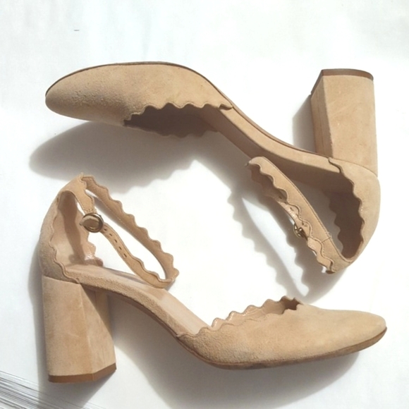 Chloe Pink Scalloped Heels - Picture 5 of 13